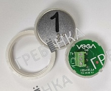 Кнопка 1 этаж красная индикация с кодом брайля MLK Venus Vega
