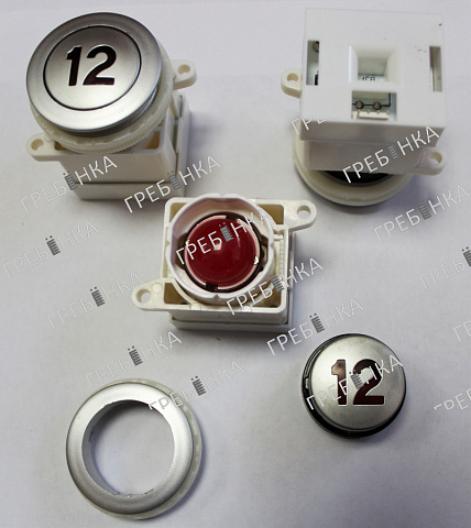 Кнопка круглая "12" этаж красная подсветка YEU720NO9B Sigma LG