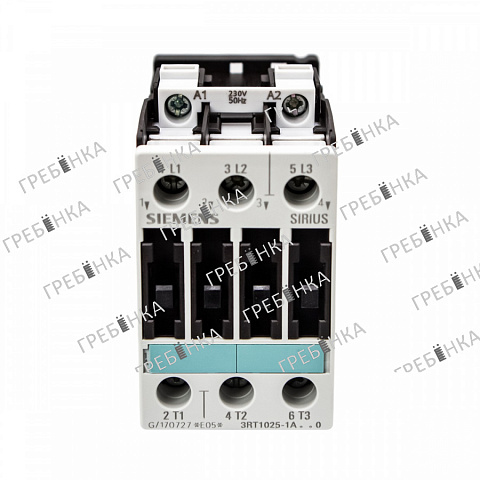 Контактор 3RT1025-1AP00 Siemens катушка 230В 50-60Гц 3-полюса, АС-3, 7,5кВт/400В, типоразмер S0