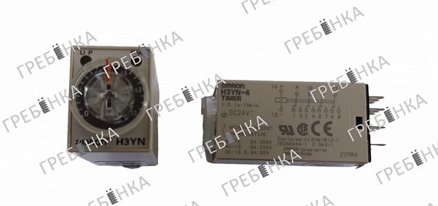 Реле времени H3YN-4, 24B DC, диапазон времени с 0,1 сек - 10 мин