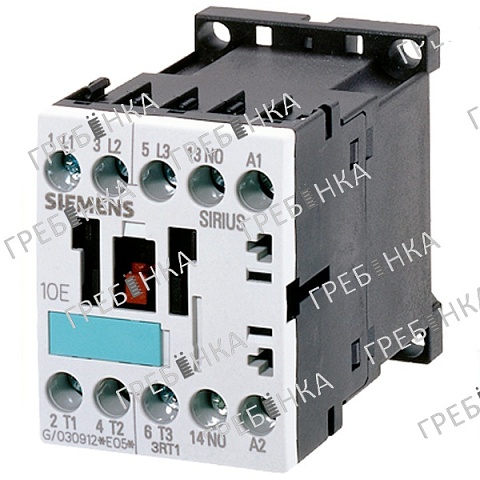 Контактор 3RT1016-1АB02 Siemens катушка 24В 50-60Гц 3-полюса, АС-3, 4кВт/400В, 1нз, типоразмер S00
